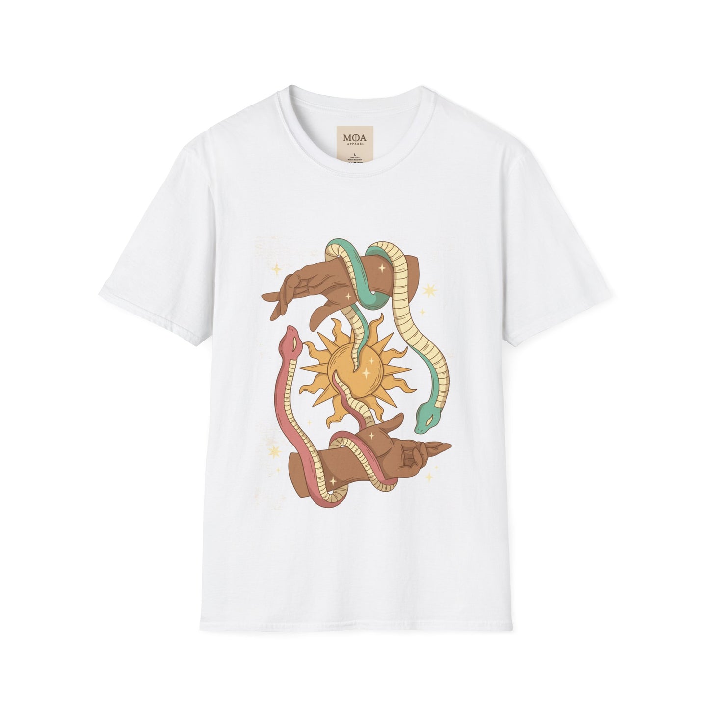 Celestial Summoning - Moon Ritual Shirt - Supernatural Aura Graphic Tee - Unisex Cotton T-Shirt